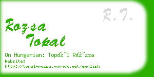 rozsa topal business card